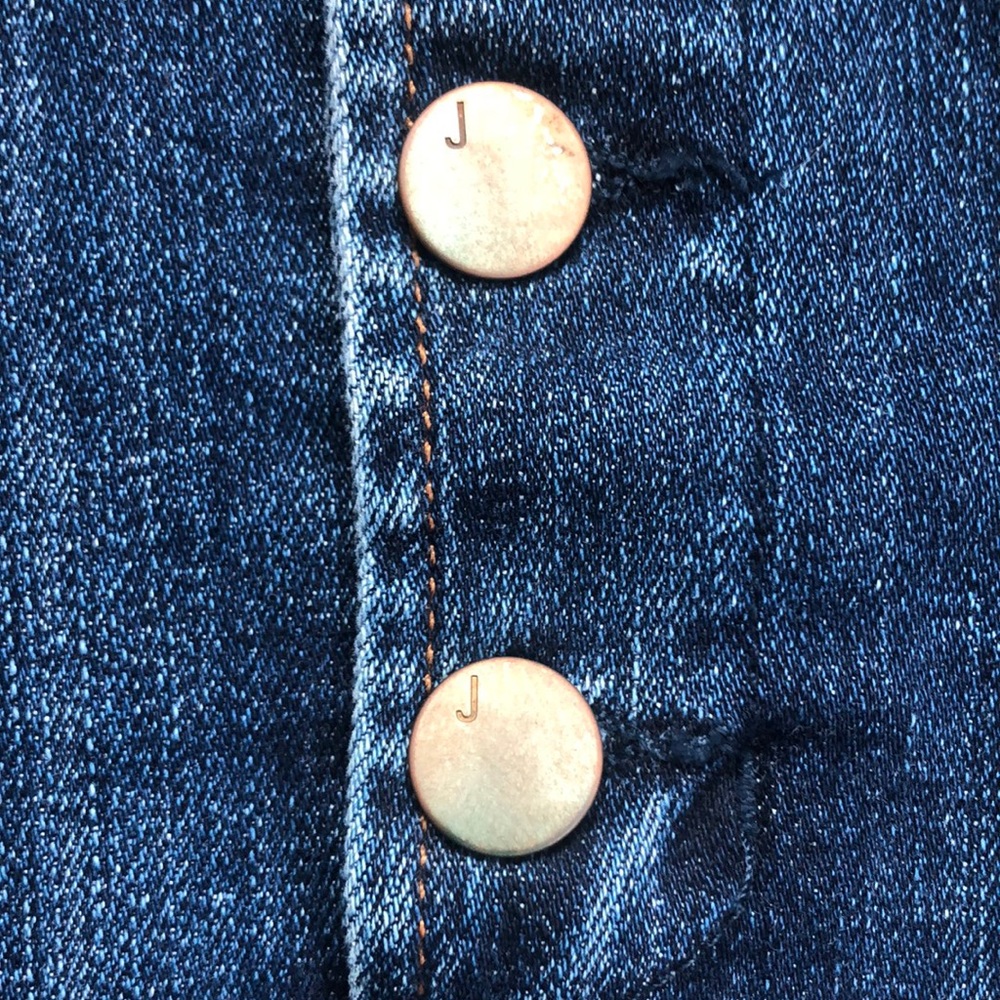 J. BRAND Button Fly Raw Hem Denim Pencil Skirt - Picture 5 of 8